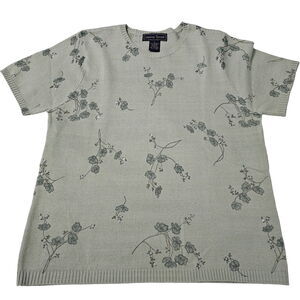 Laura Scott Womens Sweater Multi-Color Size Large 100% Acrylic Short Sleeve